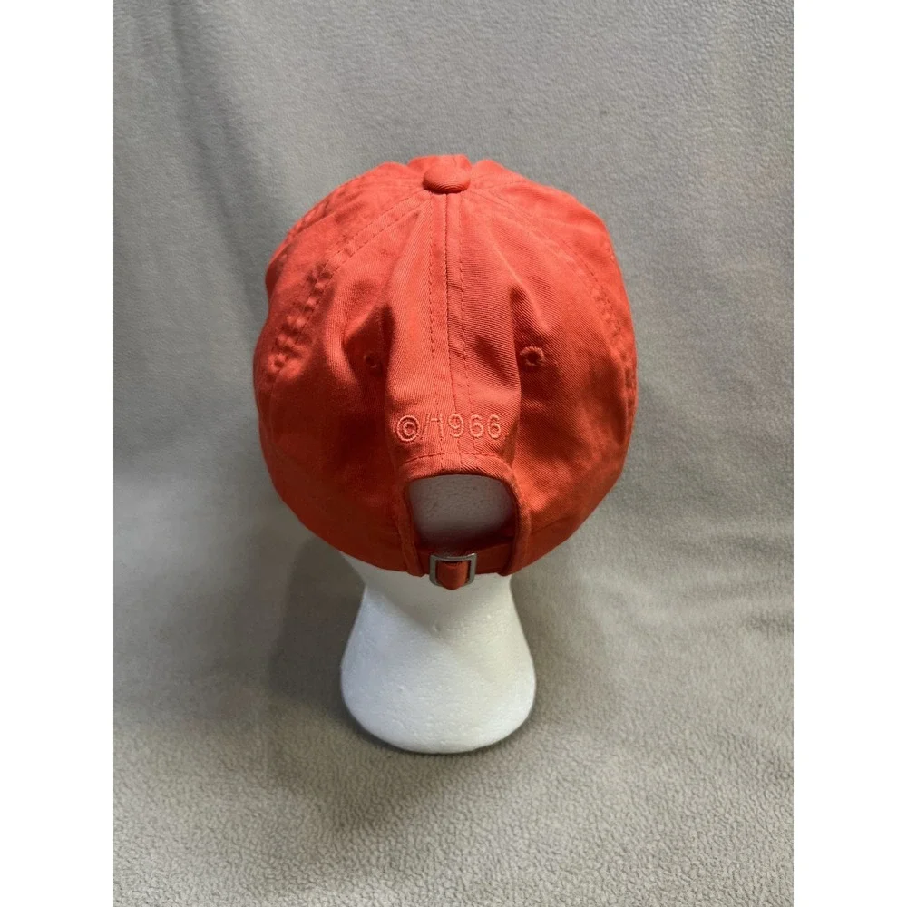 The North Face Coral Orange Cotton Twill Embroidered Logo Strapback Hat Cap